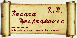 Kosara Maštrapović vizit kartica